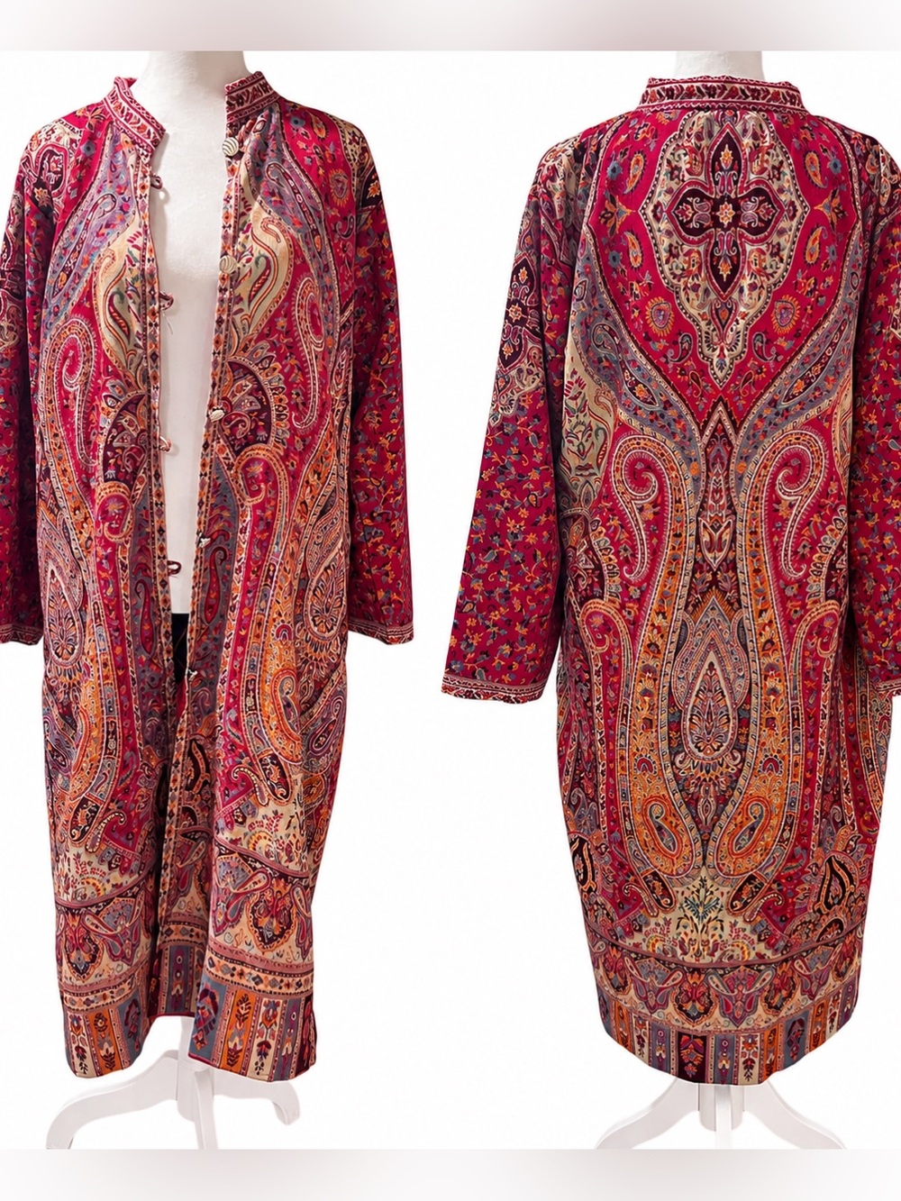 Boho Paisley Duster coat Jacket Oversized Longline tapestry style Coat